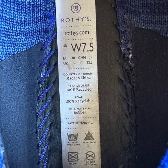 Rothy’s Marled Blue Pointed-Toe Flats - 7.5 - Picture 7 of 8